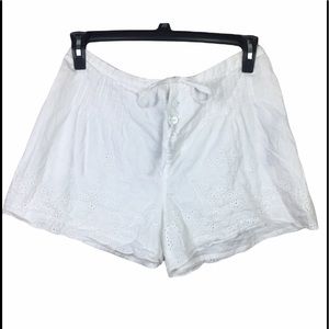 Ralph Lauren Rugby white eyelet linen blend shorts